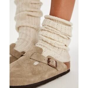 Birkenstock Boston Soft Footbed Clogs in Taupe Suede